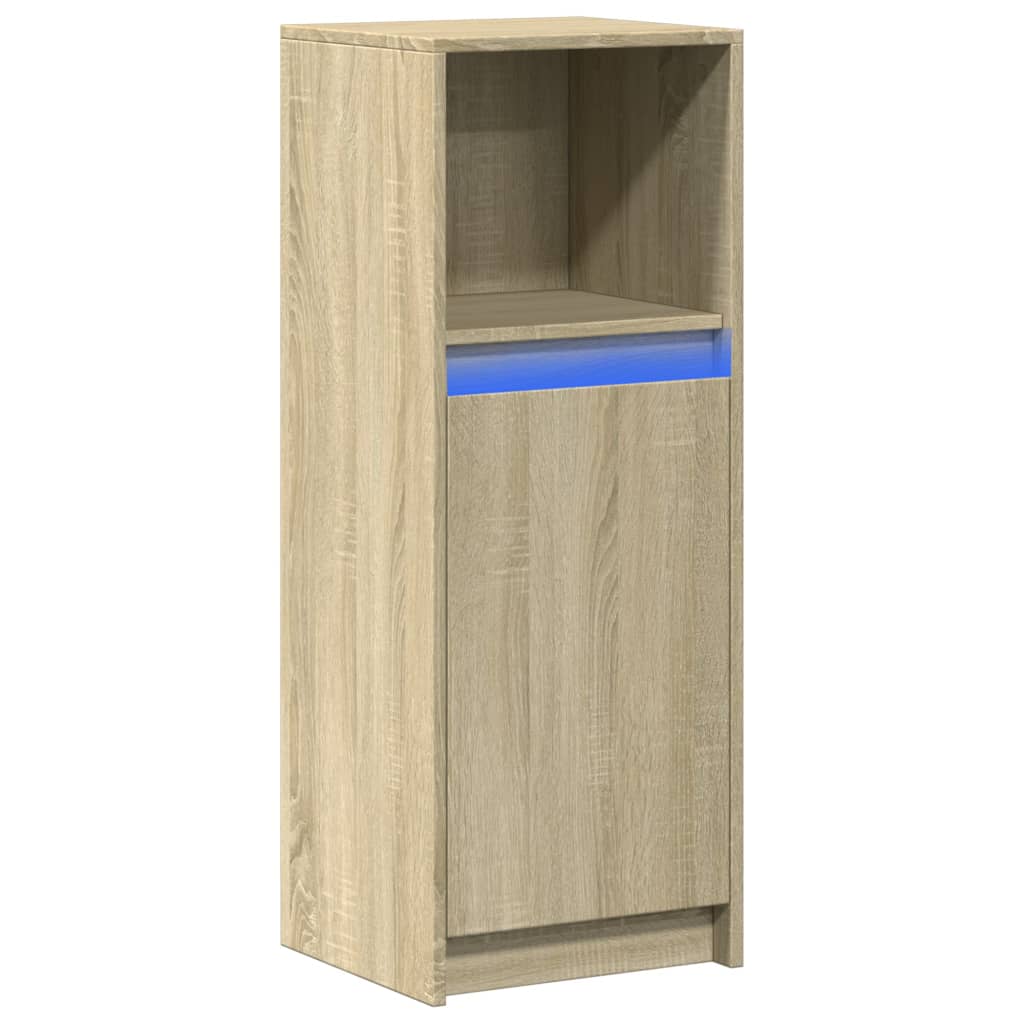 Buffet avec LED chêne sonoma 38x34x100 cm bois d'ingénierie