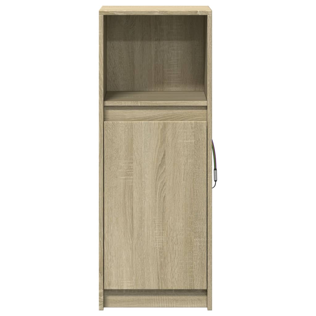 Buffet avec LED chêne sonoma 38x34x100 cm bois d'ingénierie