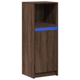 Buffet avec LED chêne marron 38x34x100 cm bois d'ingénierie