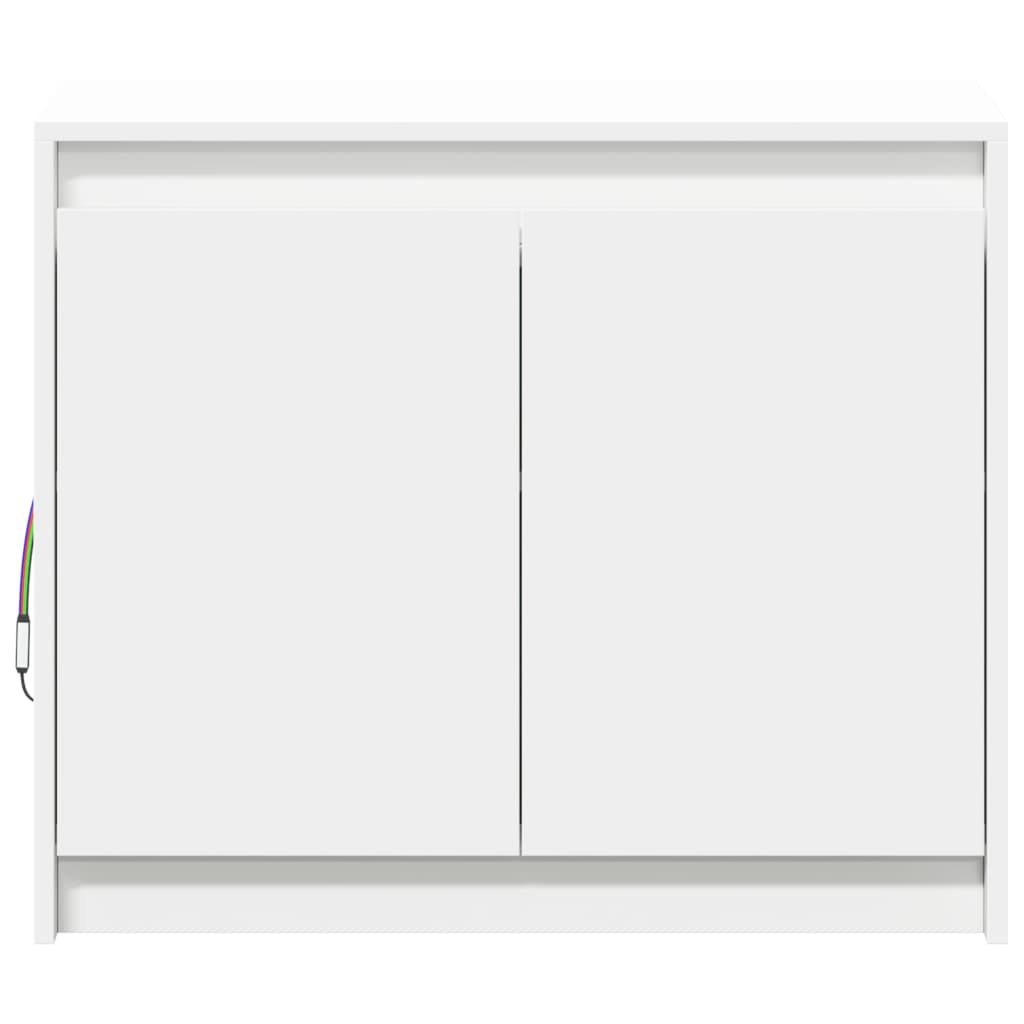 Sideboard with white LED 72x34x61 cm engineered wood