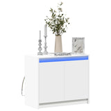 Sideboard with white LED 72x34x61 cm engineered wood