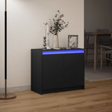 Sideboard mit schwarzer LED 72x34x61 cm, Holzwerkstoff