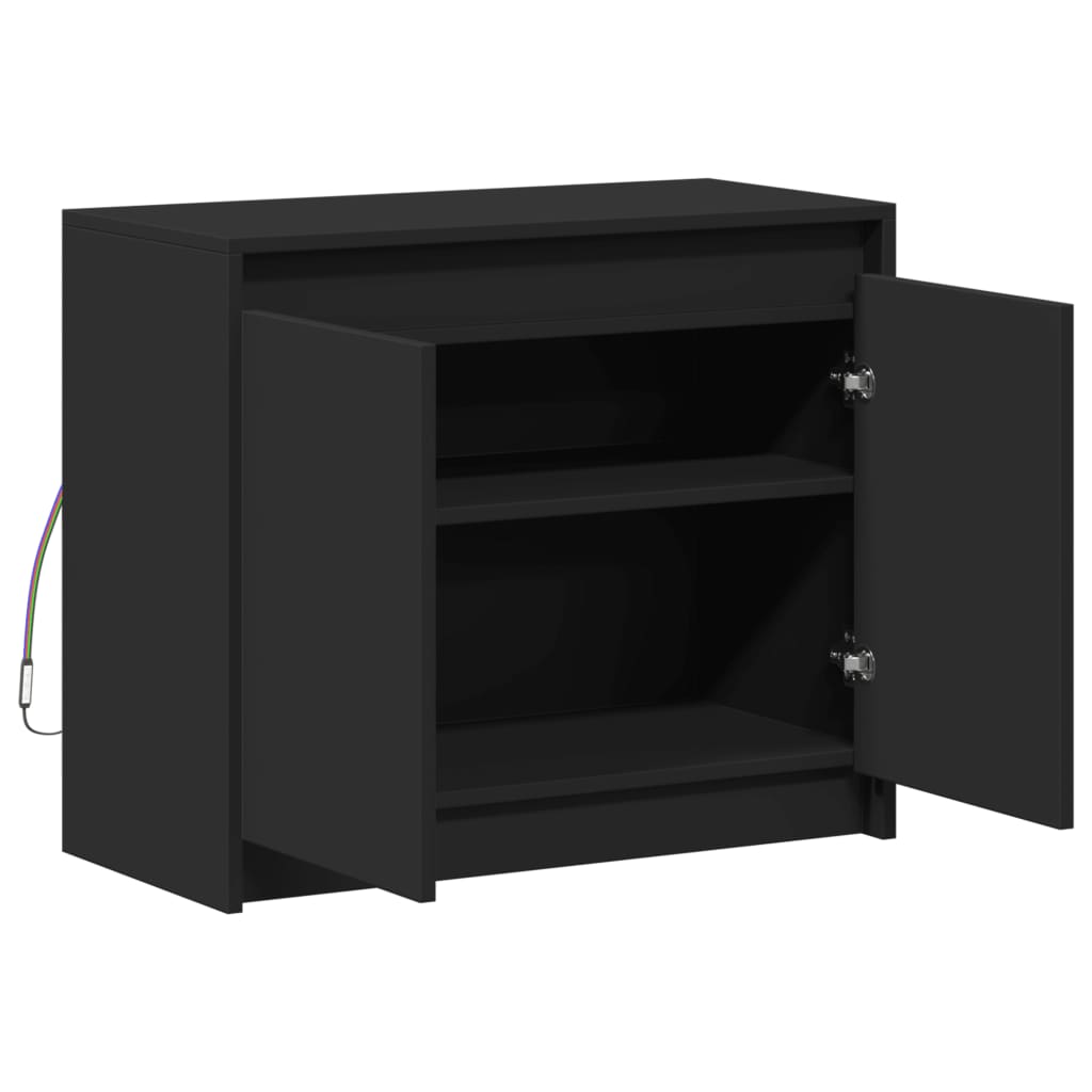 Sideboard mit schwarzer LED 72x34x61 cm, Holzwerkstoff