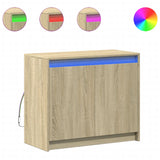 Buffet avec LED chêne sonoma 72x34x61 cm bois d'ingénierie