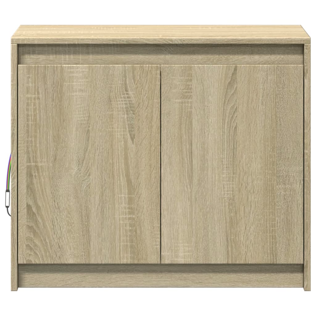 Buffet avec LED chêne sonoma 72x34x61 cm bois d'ingénierie