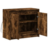 Buffet avec LED chêne fumé 72x34x61 cm bois d'ingénierie