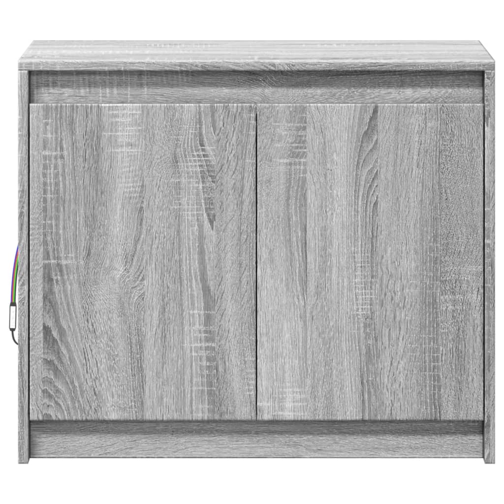 Buffet avec LED sonoma gris 72x34x61 cm bois d'ingénierie