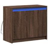 Buffet avec LED chêne marron 72x34x61 cm bois d'ingénierie