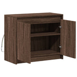 Buffet avec LED chêne marron 72x34x61 cm bois d'ingénierie