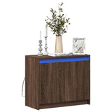 Buffet avec LED chêne marron 72x34x61 cm bois d'ingénierie