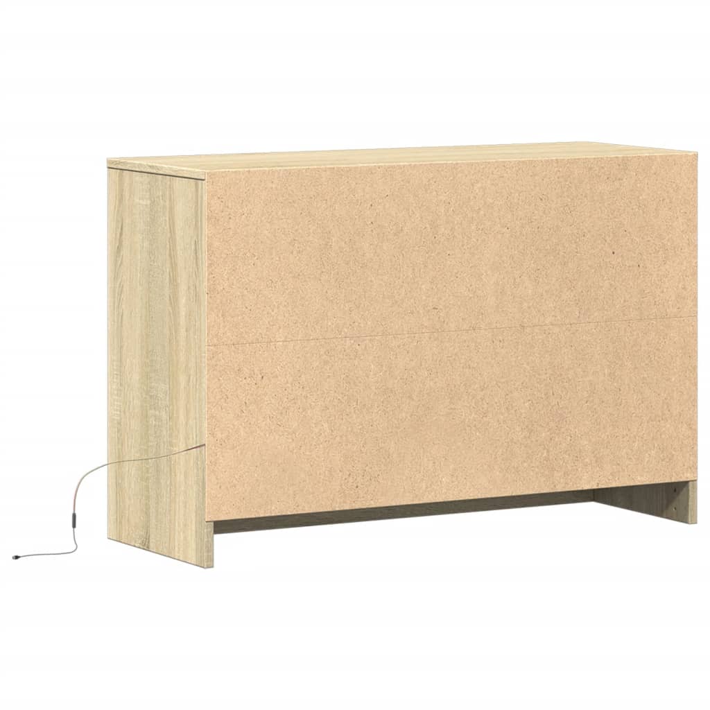 Meuble TV avec LED chêne sonoma 91x34x61 cm bois d'ingénierie