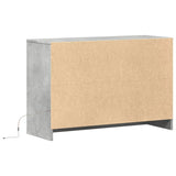 Meuble TV avec LED gris béton 91x34x61 cm bois d'ingénierie