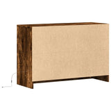 Meuble TV avec LED chêne fumé 91x34x61 cm bois d'ingénierie