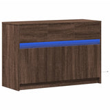 Meuble TV avec LED chêne marron 91x34x61 cm bois d'ingénierie