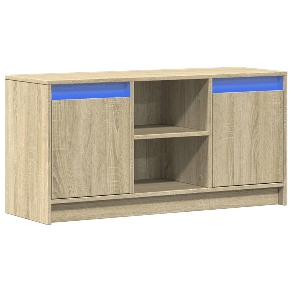 Meuble TV avec LED chêne sonoma 100x34x50 cm bois d'ingénierie