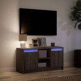 Meuble TV avec LED chêne marron 100x34x50 cm bois d'ingénierie