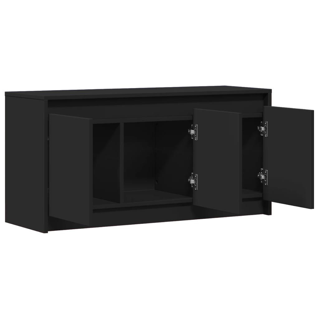 Meuble TV avec LED noir 100x34x50 cm bois d'ingénierie