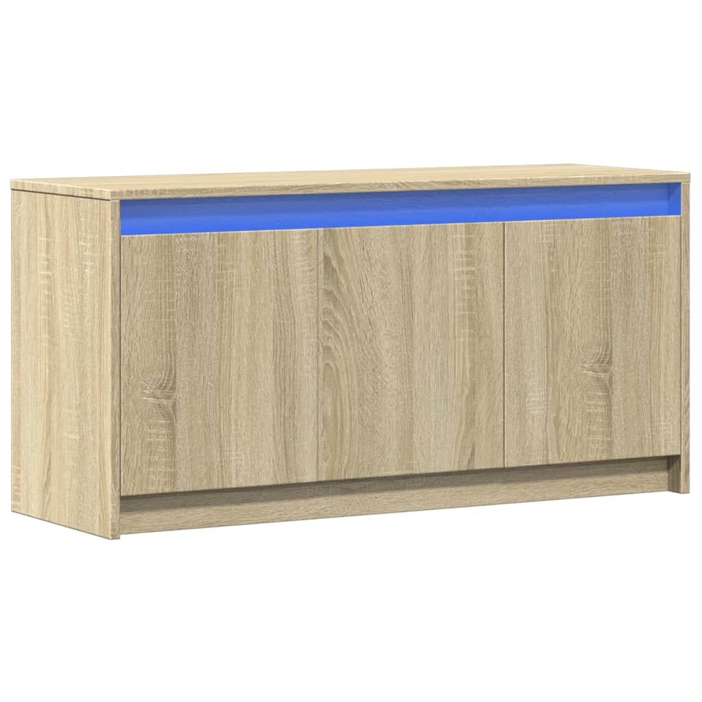 Meuble TV avec LED chêne sonoma 100x34x50 cm bois d'ingénierie