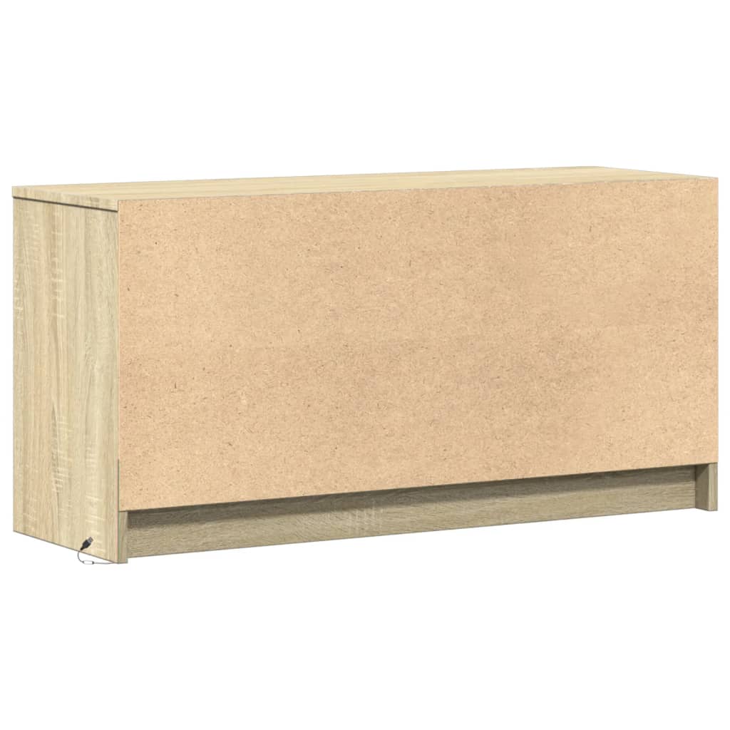 Meuble TV avec LED chêne sonoma 100x34x50 cm bois d'ingénierie