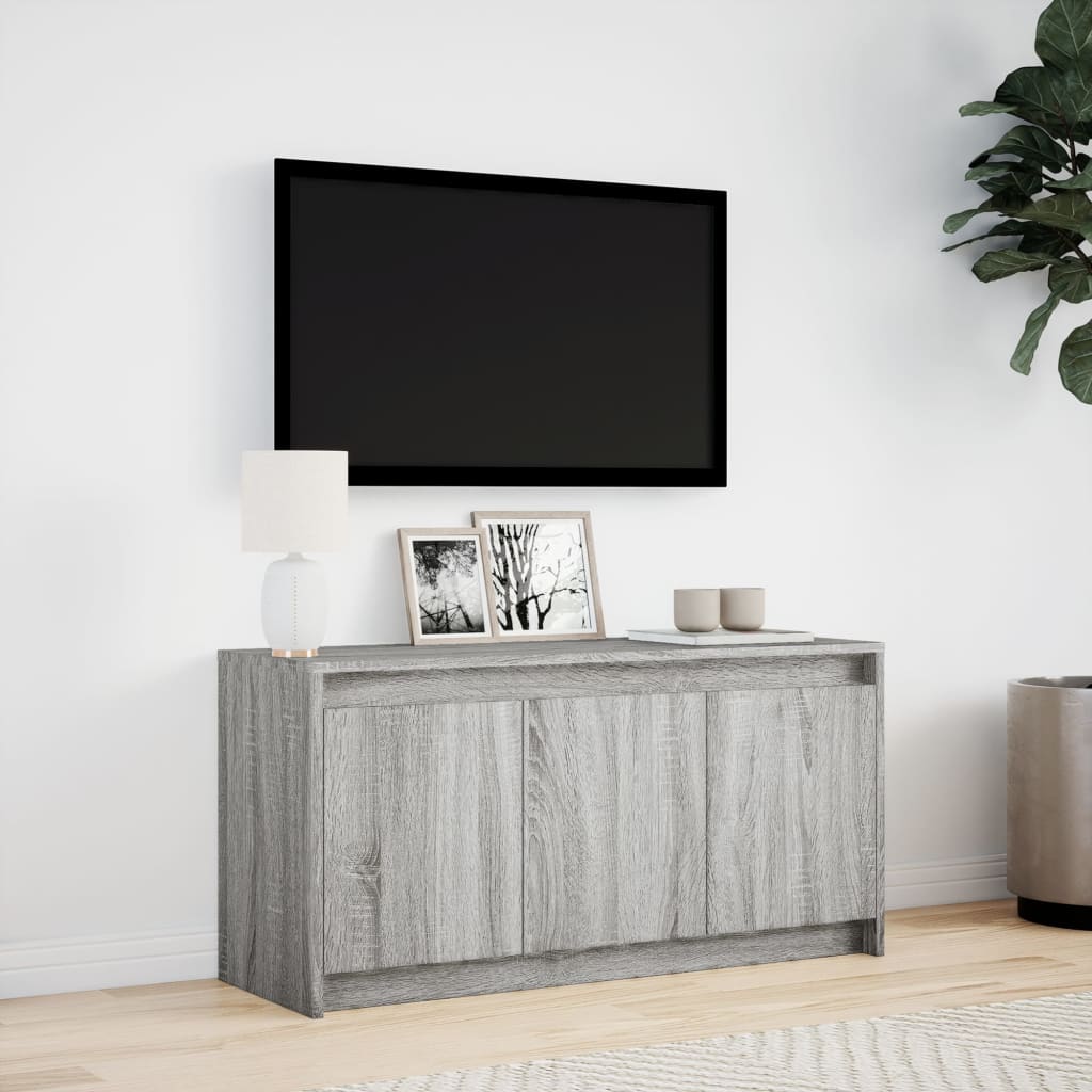 Meuble TV avec LED sonoma gris 100x34x50 cm bois d'ingénierie