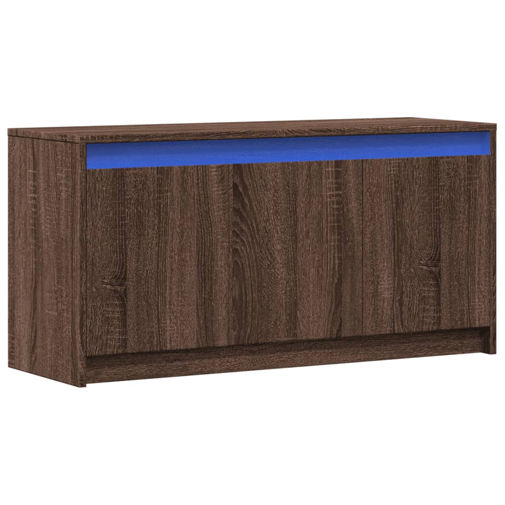 Meuble TV avec LED chêne marron 100x34x50 cm bois d'ingénierie