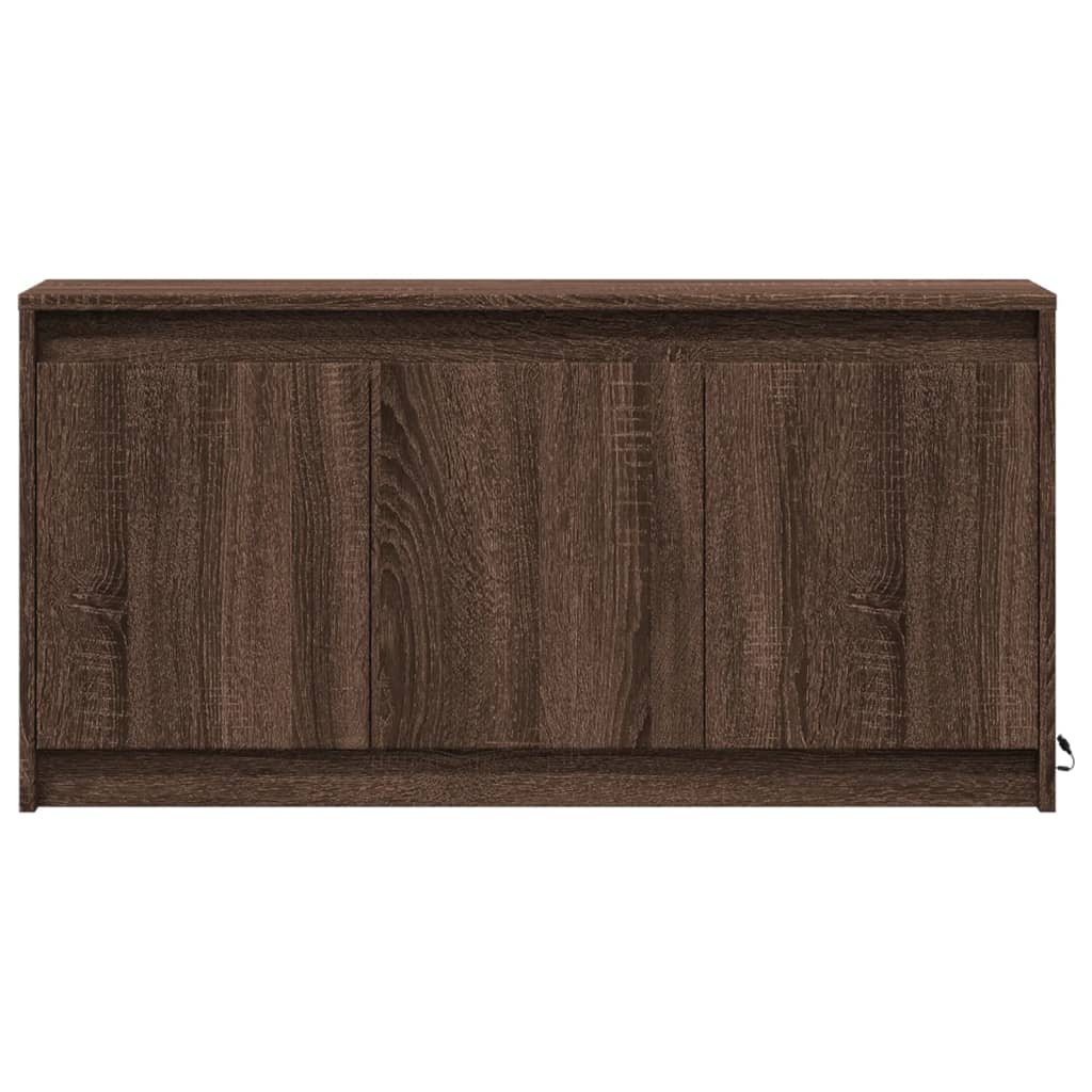 Meuble TV avec LED chêne marron 100x34x50 cm bois d'ingénierie