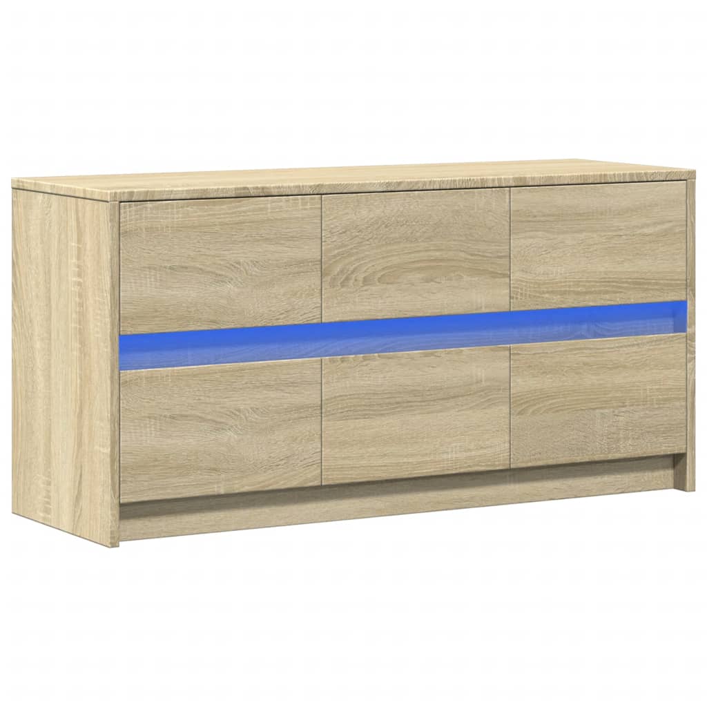 Meuble TV avec LED chêne sonoma 100x34x50 cm bois d'ingénierie