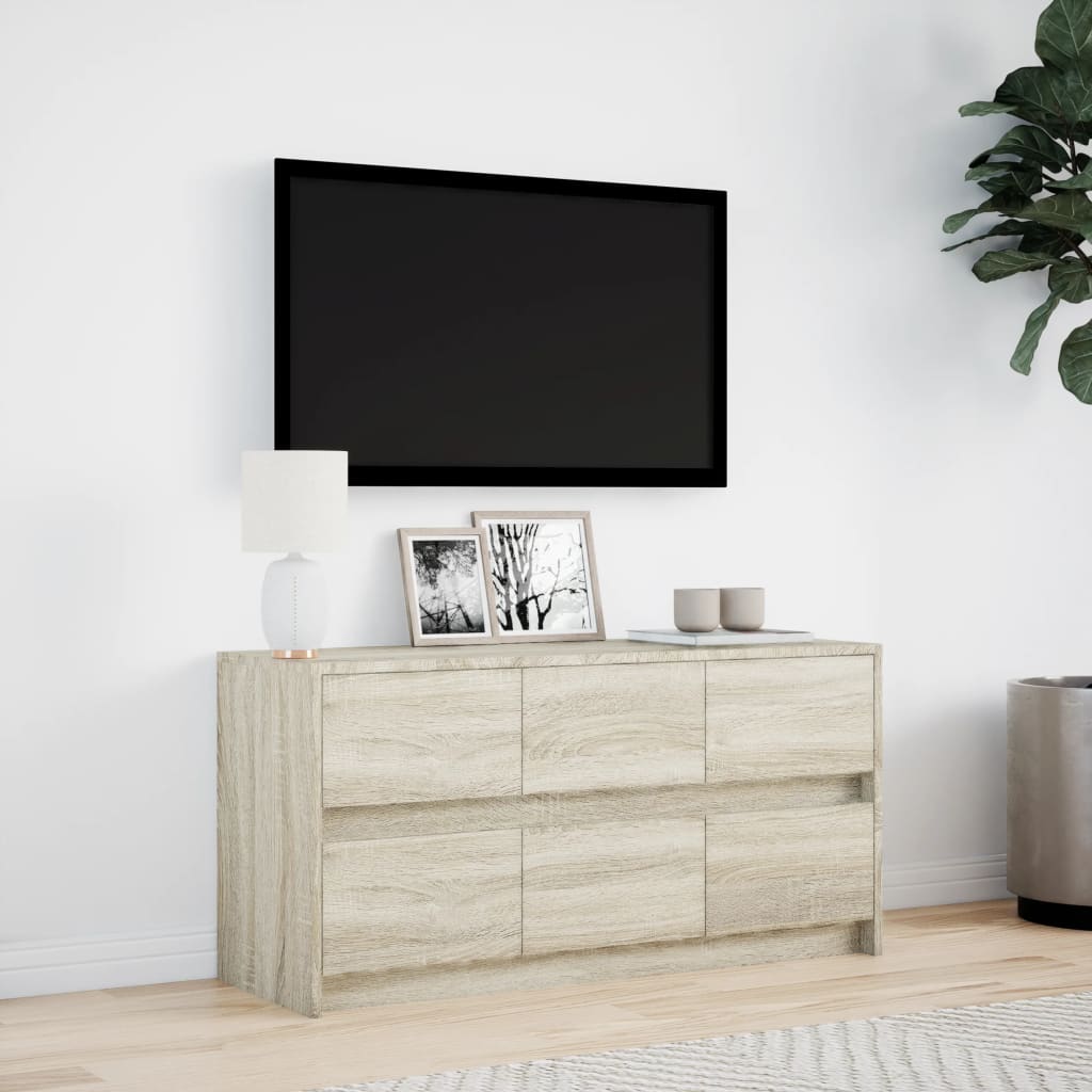 Meuble TV avec LED chêne sonoma 100x34x50 cm bois d'ingénierie