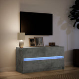 Meuble TV avec LED gris béton 100x34x50 cm bois d'ingénierie