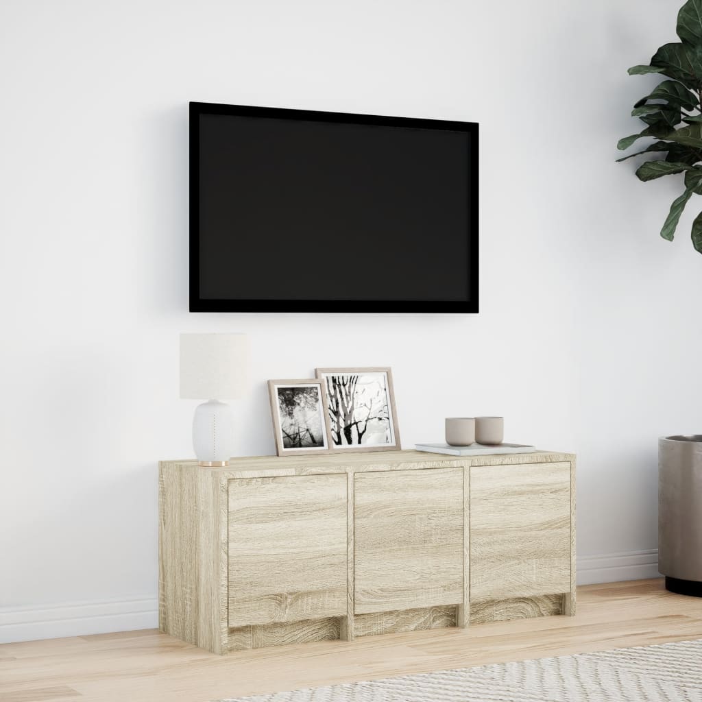 Meuble TV avec LED chêne sonoma 97x34x40 cm bois d'ingénierie