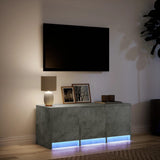 Meuble TV avec LED gris béton 97x34x40 cm bois d'ingénierie