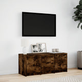 Meuble TV avec LED chêne fumé 97x34x40 cm bois d'ingénierie