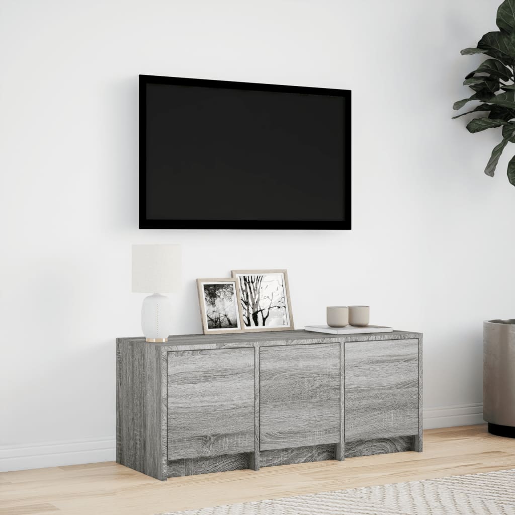 Meuble TV avec LED sonoma gris 97x34x40 cm bois d'ingénierie