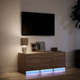 Meuble TV avec LED chêne marron 97x34x40 cm bois d'ingénierie