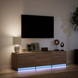 Meuble TV avec LED chêne marron 140x34x40 cm bois d'ingénierie