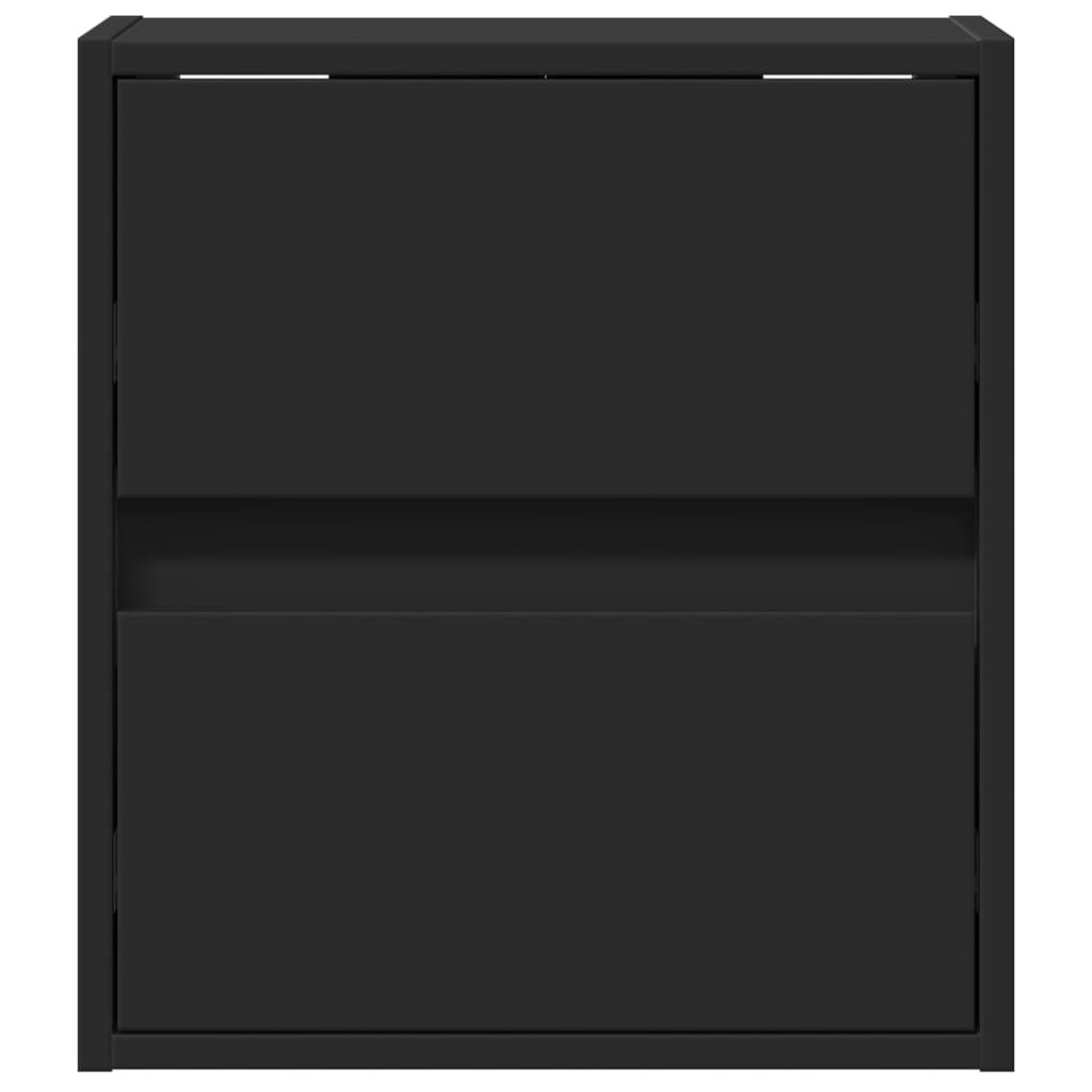 Meubles TV muraux avec lumières LED 2 pcs noir 41x31x45 cm