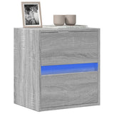 Wall mounted TV cabinet with LED lights sonoma gray 41x31x45 cm