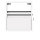 Meubles TV muraux avec lumières LED 2 pcs blanc 41x31x45 cm