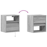 Meubles TV muraux et lumières LED 2 pcs sonoma gris 41x31x45 cm