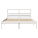 Cadre de lit sans matelas blanc 135x190 cm bois de pin massif