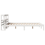 Cadre de lit sans matelas blanc 135x190 cm bois de pin massif