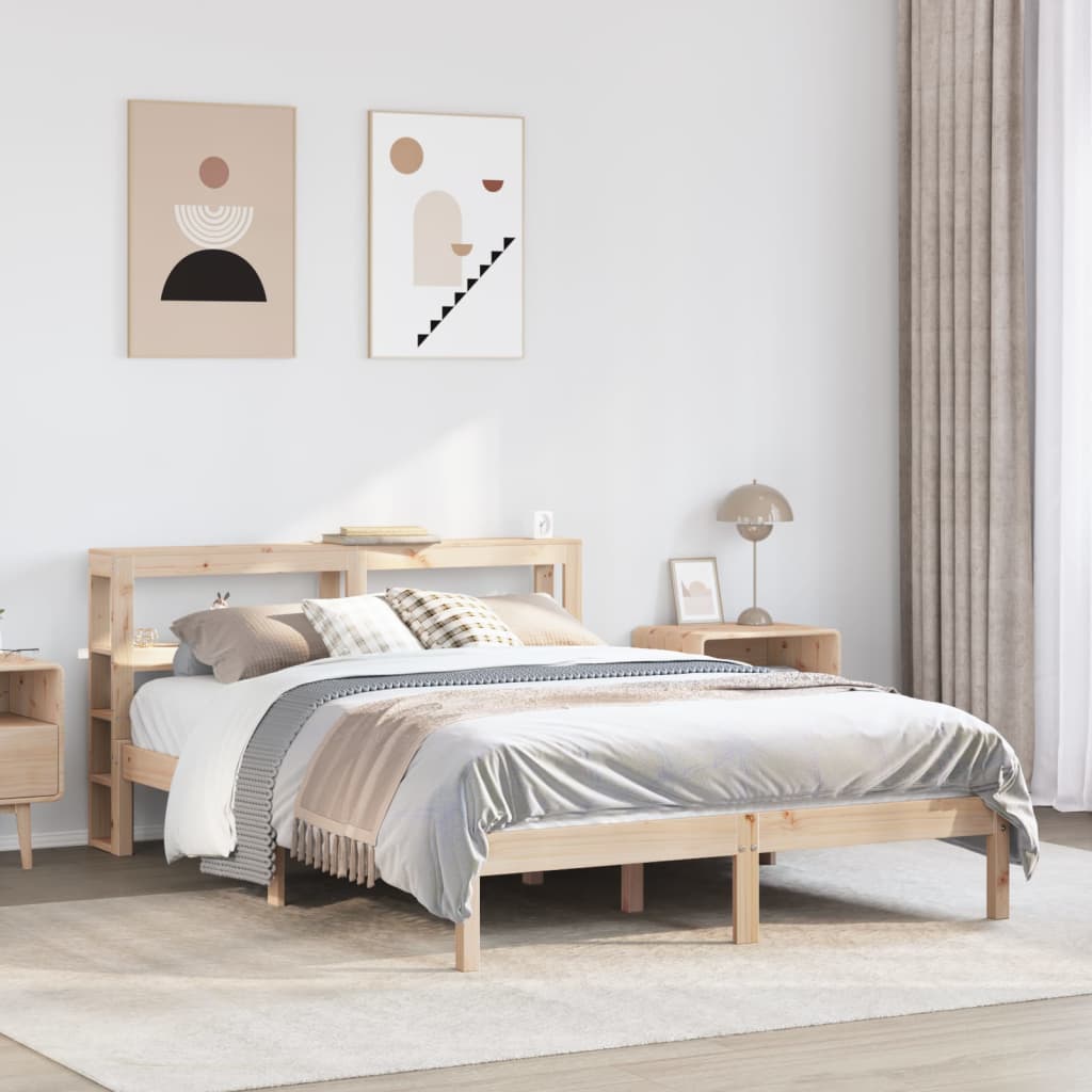 Cadre de lit sans matelas 140x200 cm bois massif de pin