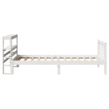 Cadre de lit sans matelas blanc 75x190 cm bois de pin massif