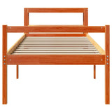 Cadre de lit avec tête de lit sans matelas cire marron 90x190cm