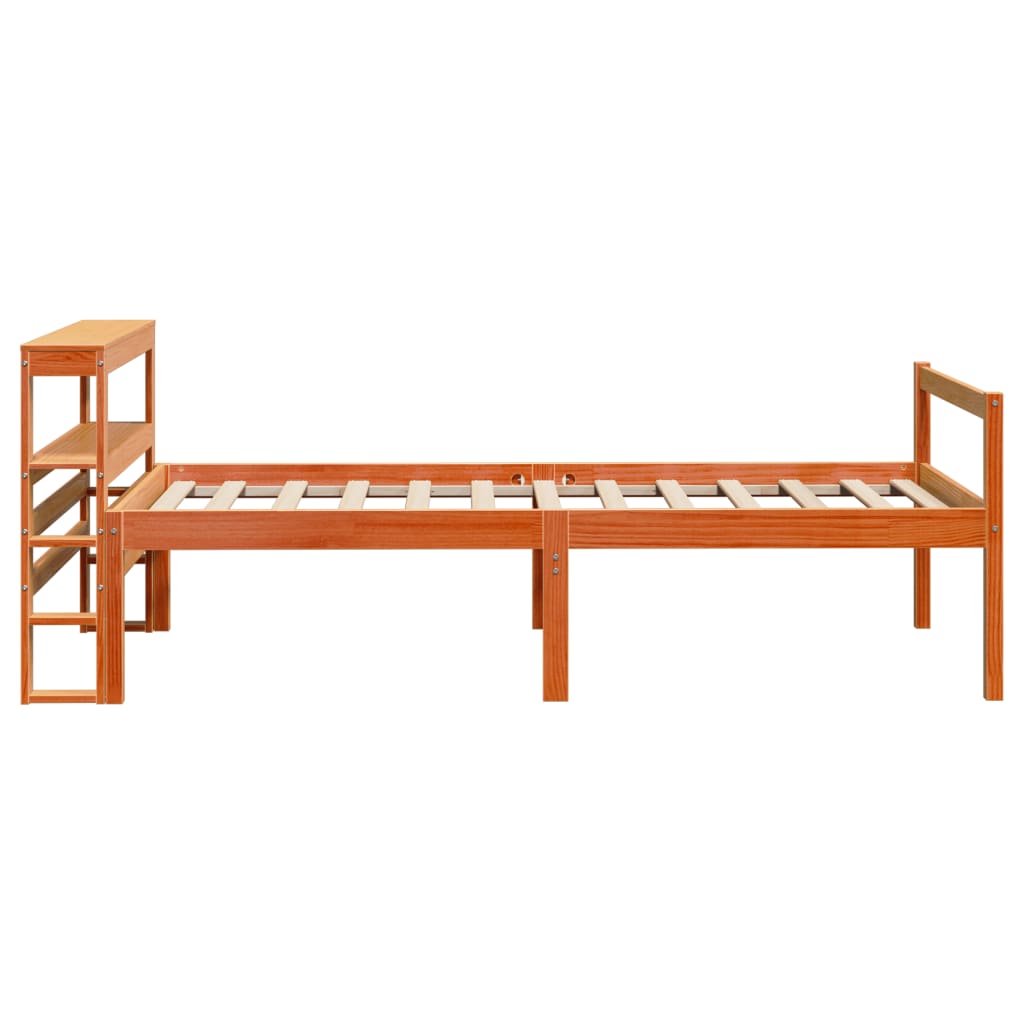 Cadre de lit avec tête de lit sans matelas cire marron 90x190cm