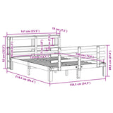 Cadre de lit et tête de lit sans matelas 135x190 cm