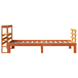 Cadre de lit avec tête de lit sans matelas cire marron 90x190cm