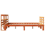 Cadre de lit et tête de lit sans matelas cire marron 120x190 cm