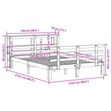 Cadre de lit et tête de lit sans matelas cire marron 120x190 cm