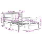 Cadre de lit et tête de lit sans matelas cire marron 140x190 cm